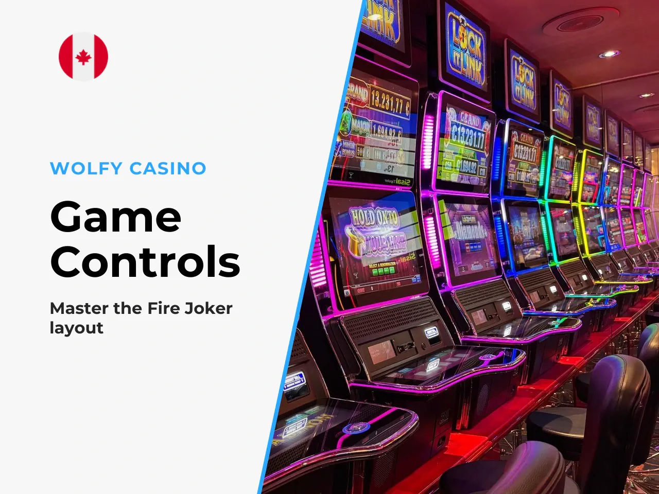 Interface layout and controls. The reels