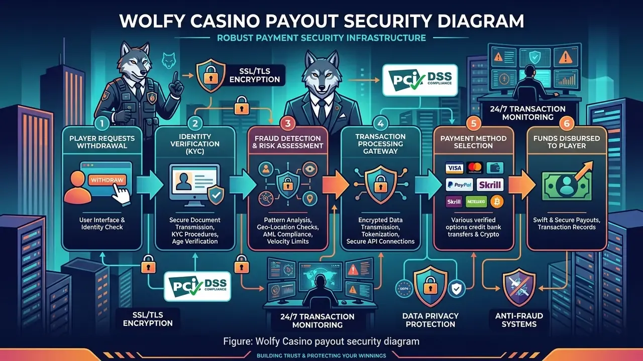 Wolfy Casino payout security diagram